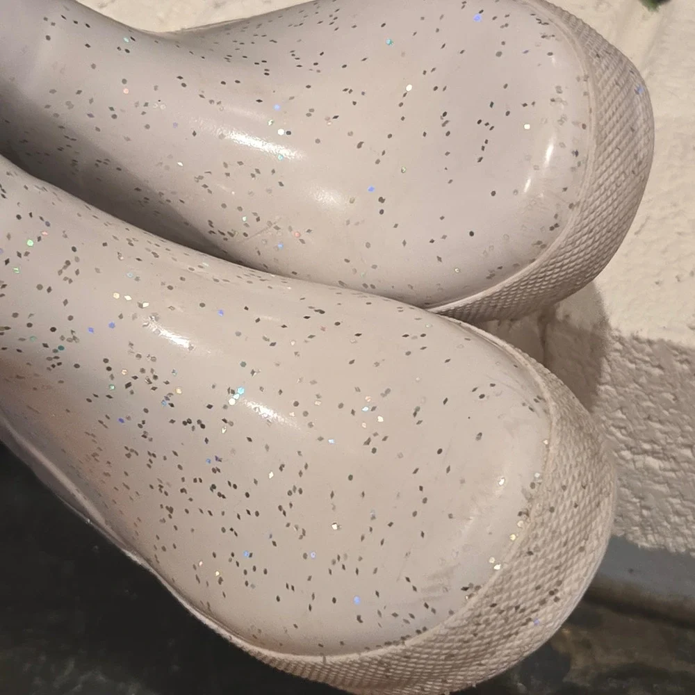 Hunter Kids First Classic Giant Glitter Rain Boots White US 12B KFT5076RG7